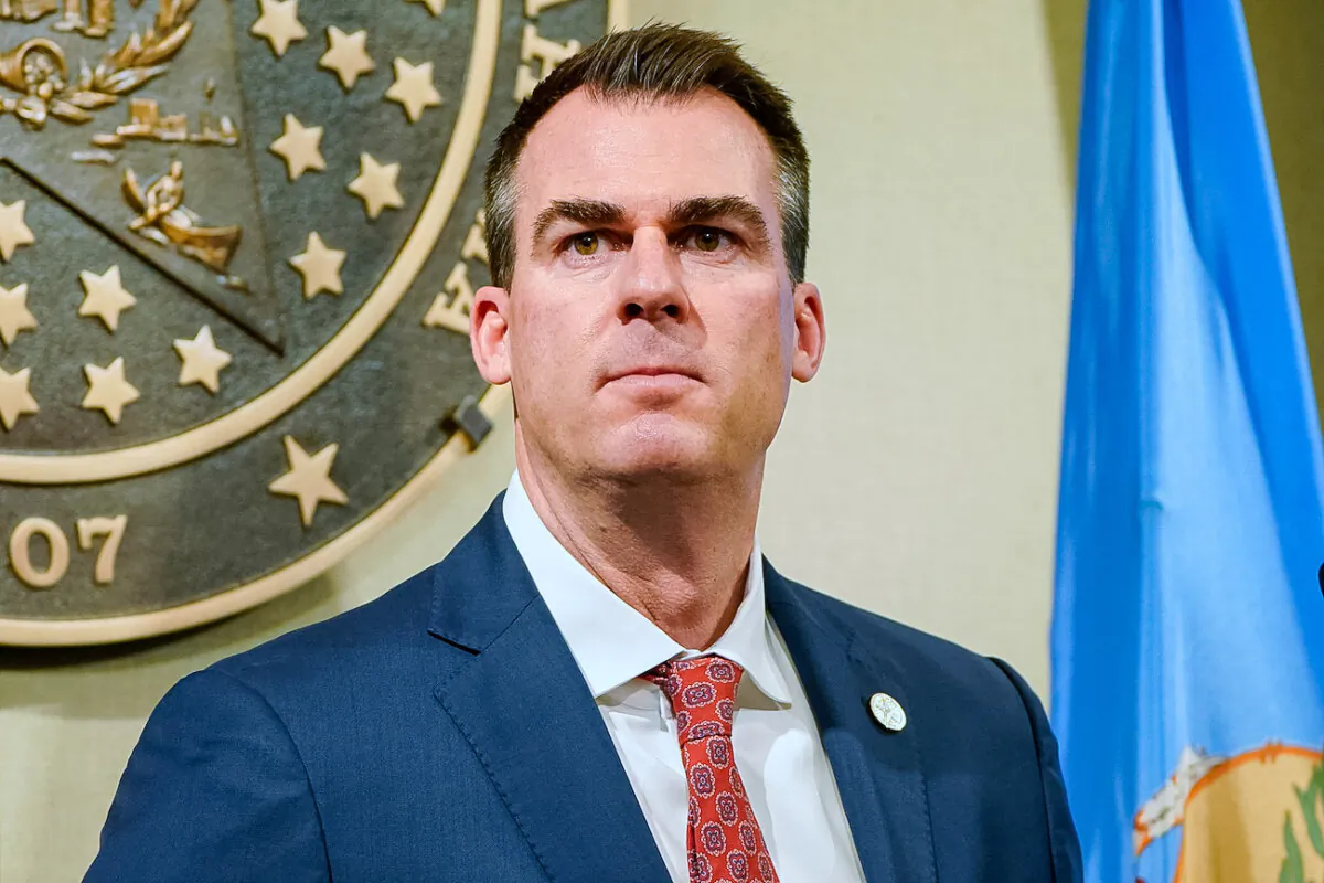 Oklahoma Gov. Kevin Stitt speaks during a news conference in Oklahoma City, on Feb. 11, 2021. (Sue Ogrocki/AP Photo)