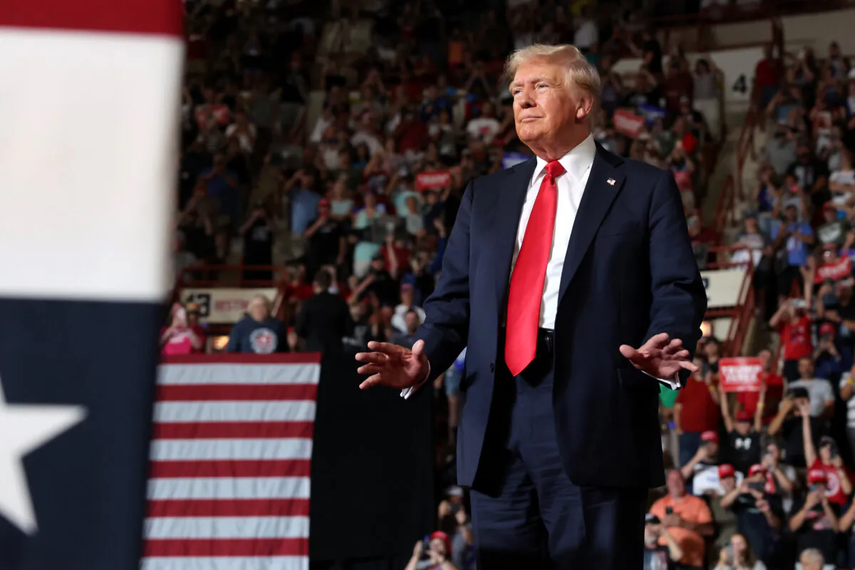 Republican presidential nominee, former U.S. President Donald Trump, at a rally in Harrisburg, Pa., on July 31, 2024, his first appearance in the state after a failed assassination attempt. (Spencer Platt/Getty Images)