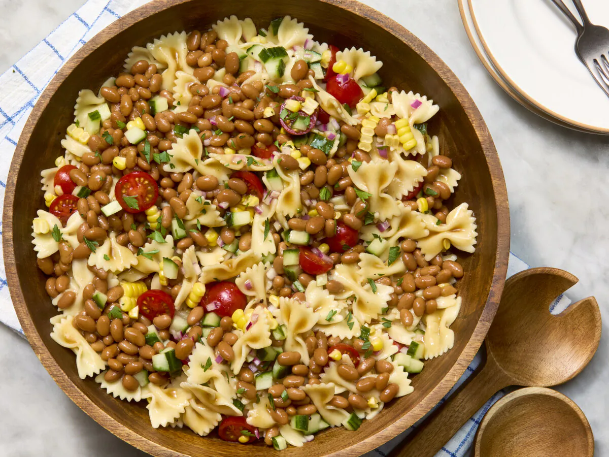 The secret to the best big-batch pasta salad of the summer is Bush's Baked Beans. (Alex Lepe/TNS)