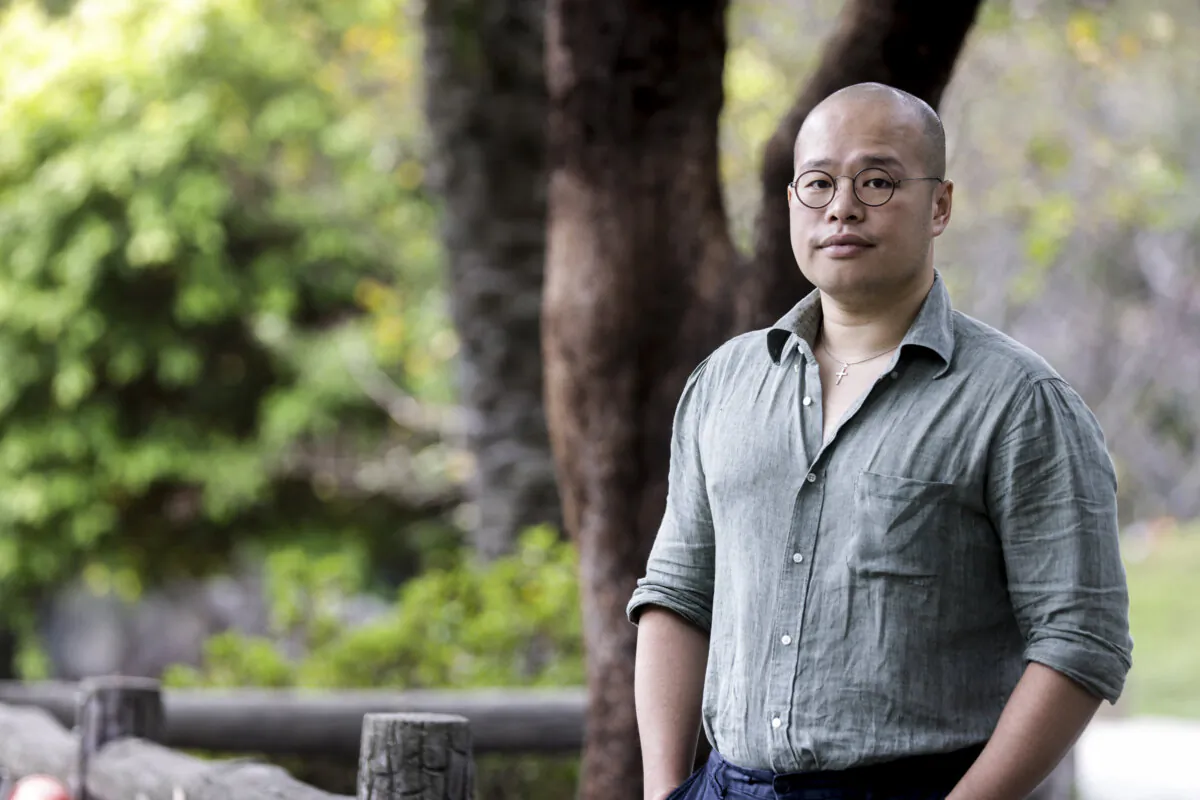 Sebastien Lai, son of Hong Kong pro-democracy media tycoon Jimmy Lai, at a park in Taipei, Taiwan, on Nov. 27, 2023. (I-Hwa Cheng/AFP via Getty Images)