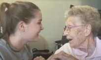 Granddaughter and Grandmother Sing Together
