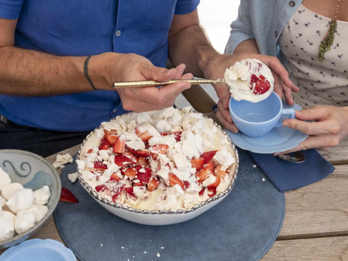 Eton mess is a popular British dessert. Kimbal Musk, together with chef Hugo Matheson, founded The Kitchen restaurant, where the dish appears on the dessert menu. (Laurie Smith)