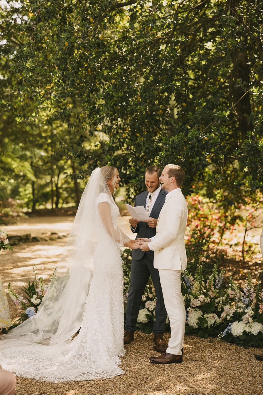 The bride with her husband.