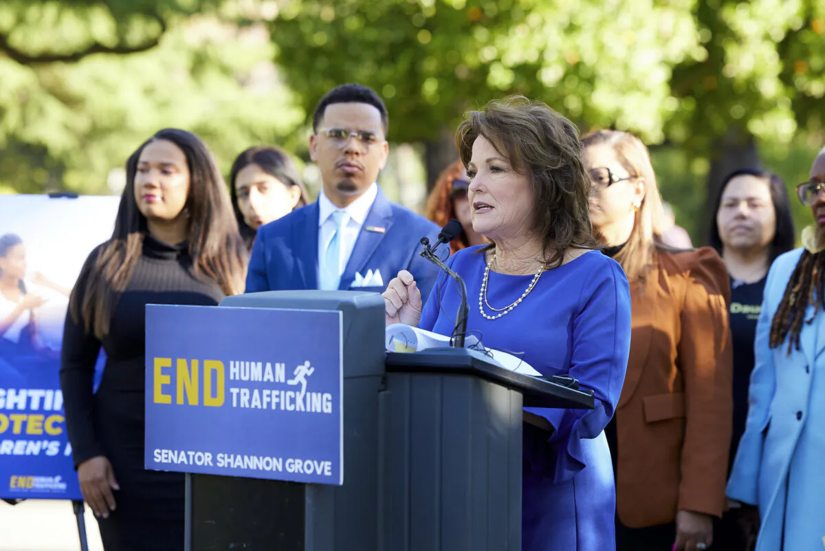 State Sen. Shannon Grove at a press conference in Sacramento on April 16, 2024. (Courtesy of California State Senator Shannon Grove)
