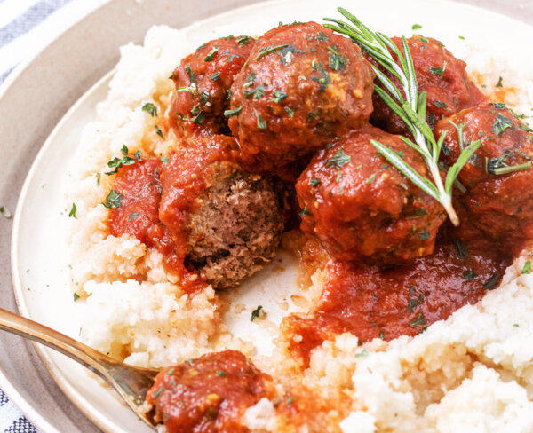 Meatballs and Cauliflower Mash