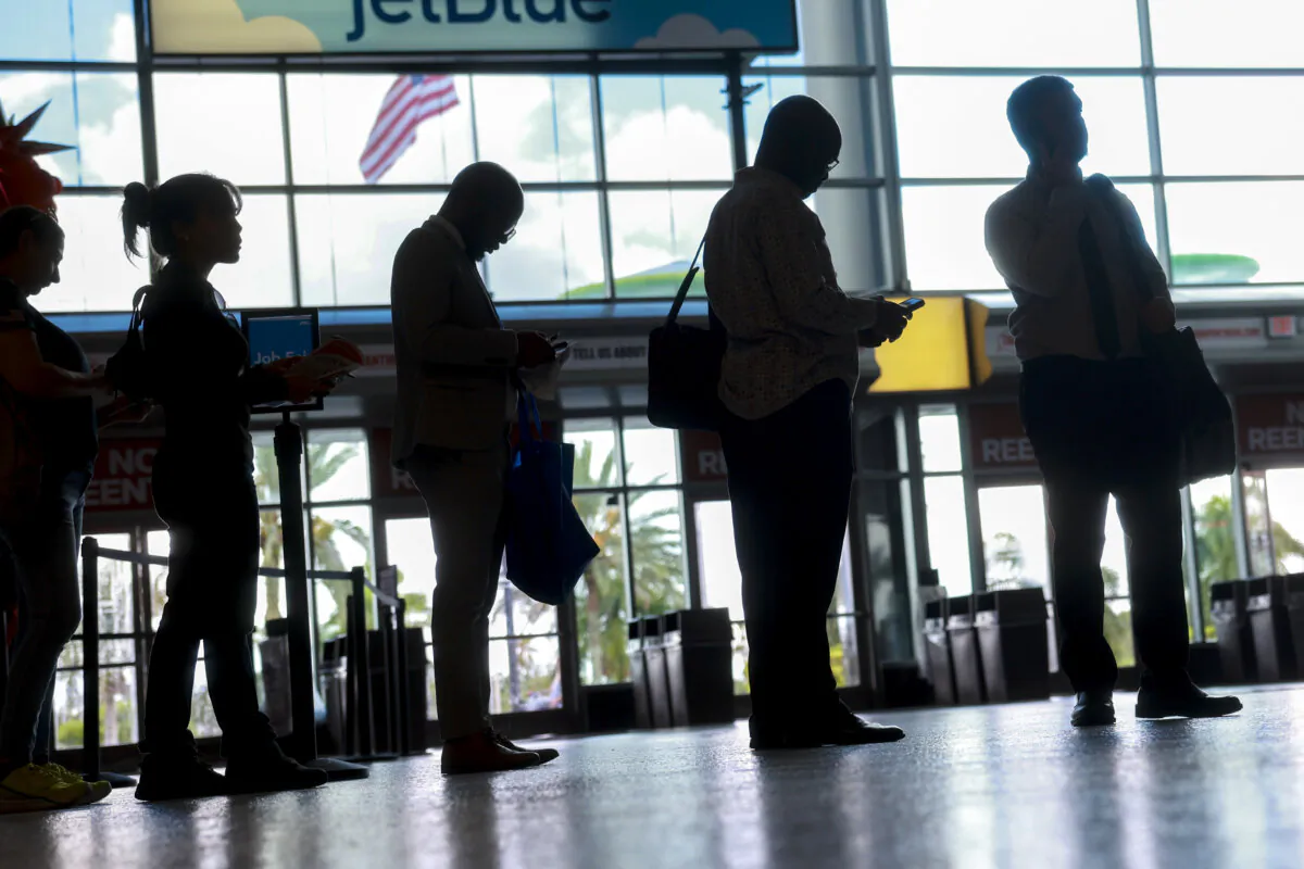 Job seekers attend a job fair in Sunrise, Fla., on June 26, 2024. (Joe Raedle/Getty Images)
