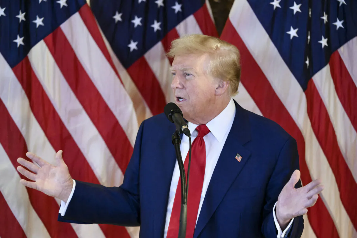 Former President Donald Trump speaks to media at Trump Tower in New York City on May 31, 2024. (ANGELA WEISS/AFP via Getty Images)