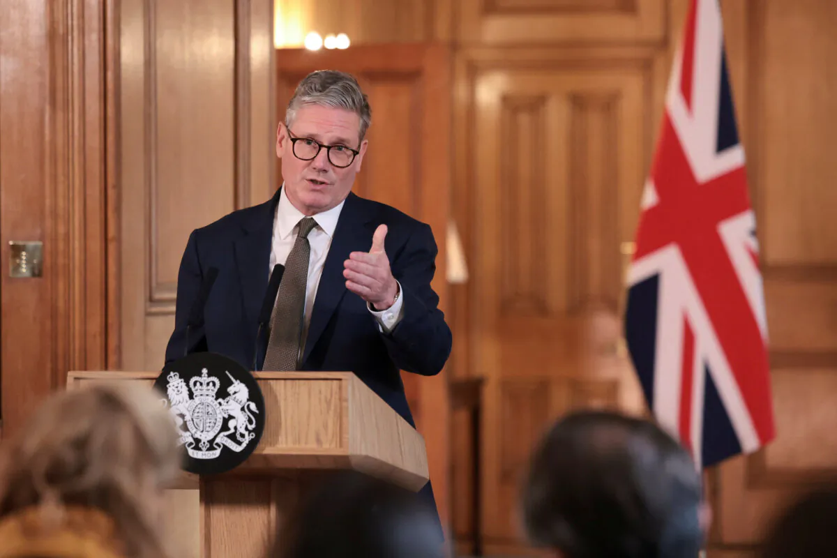 Prime Minister Sir Keir Starmer speaks during a press conference after his first Cabinet meeting at 10 Downing Street, London, on July 6, 2024. (Claudia Greco/PA Wire)