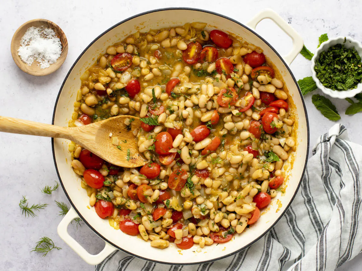 Beans replace the meat in this light but tasty ragout. (Courtesy of Jennifer Segal)