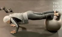 72-Year-Old Lady Trains in the Gym