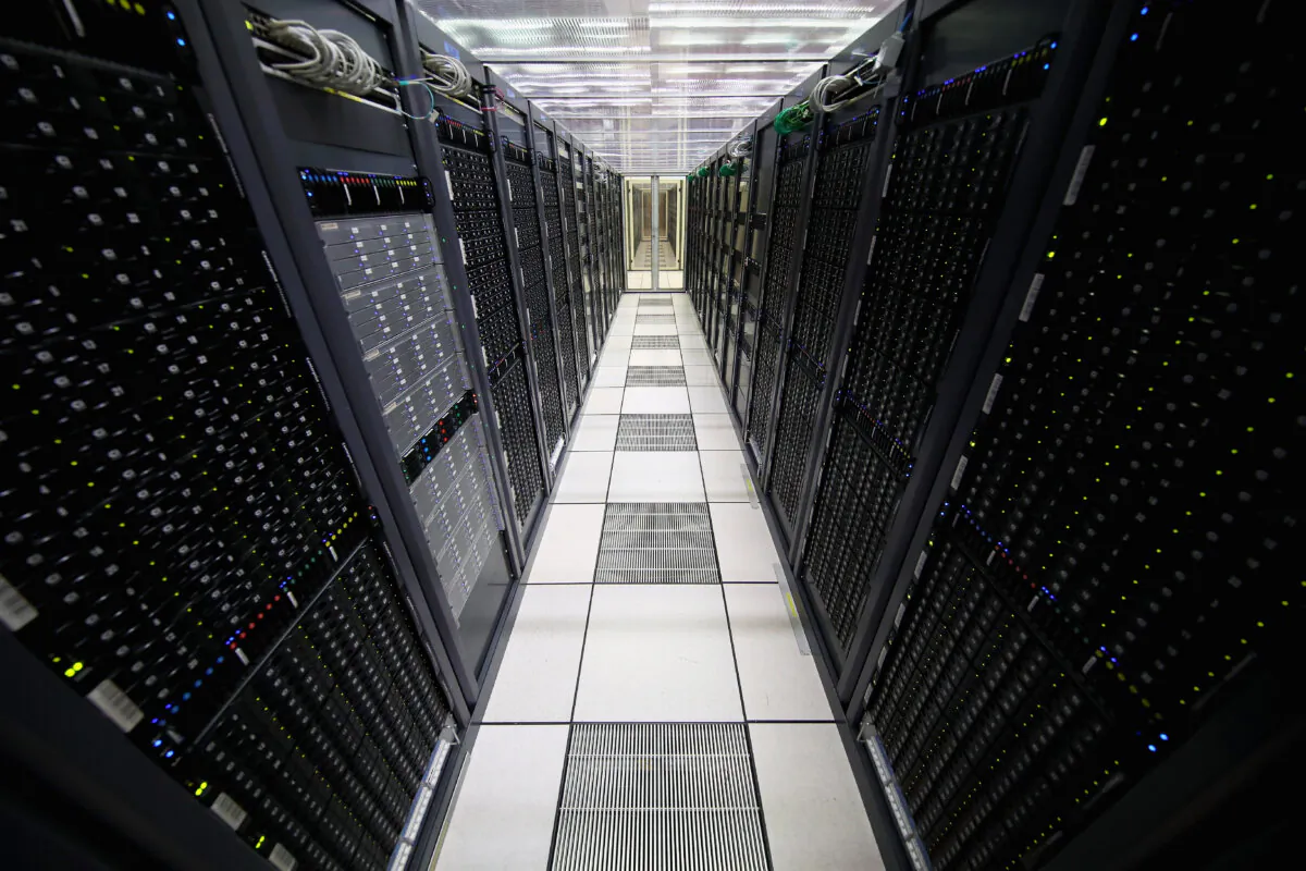 A general view in the CERN Computer / Data Centre and server farm of the 1450 m2 main room during a behind-the-scenes tour at CERN, the World's Largest Particle Physics Laboratory in Meyrin, Switzerland, on April 19, 2017. (Dean Mouhtaropoulos/Getty Images)