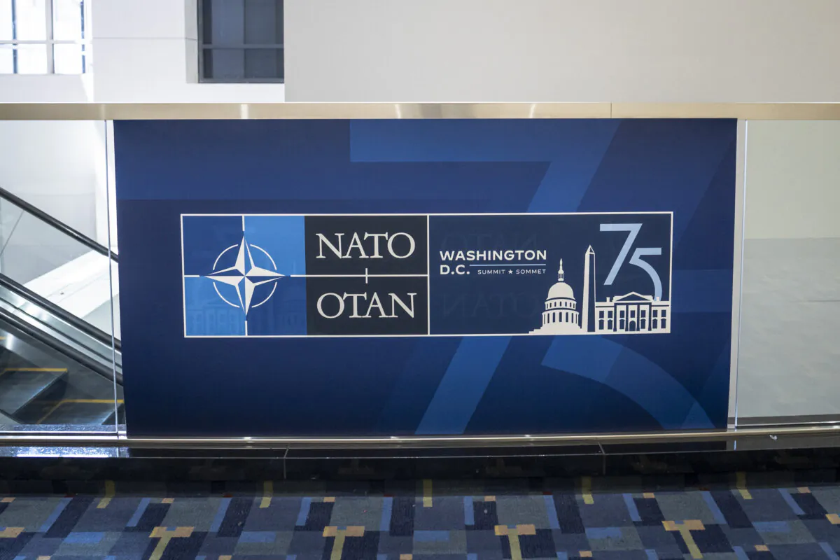 The International Media Centre during the 2024 NATO Summit in Washington on July 9, 2024. (Madalina Vasiliu/The Epoch Times)