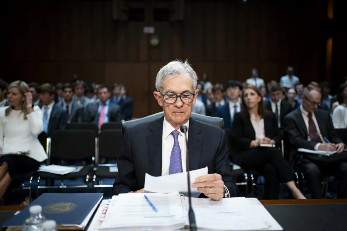 Federal Reserve Chair Jerome Powell speaks during a Senate Banking, Housing, and Urban Affairs Committee hearing on the semiannual monetary policy report to Congress at the U.S. Capitol on July 9, 2024. (Bonnie Cash/Getty Images)