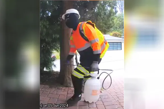 Los Angeles law enforcement arrested four burglary suspects called the "reflective vest crew" on June 27 and July 3, 2024. The suspects wore construction worker clothing and knocked on people's doors to find out whether there was anyone home before burglarizing the home. (Los Angeles Police Department)