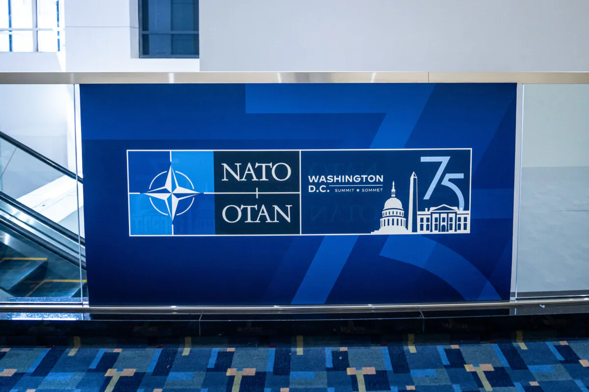 The International Media Centre during the 2024 NATO Summit in Washington on July 9, 2024. (Madalina Vasiliu/The Epoch Times)