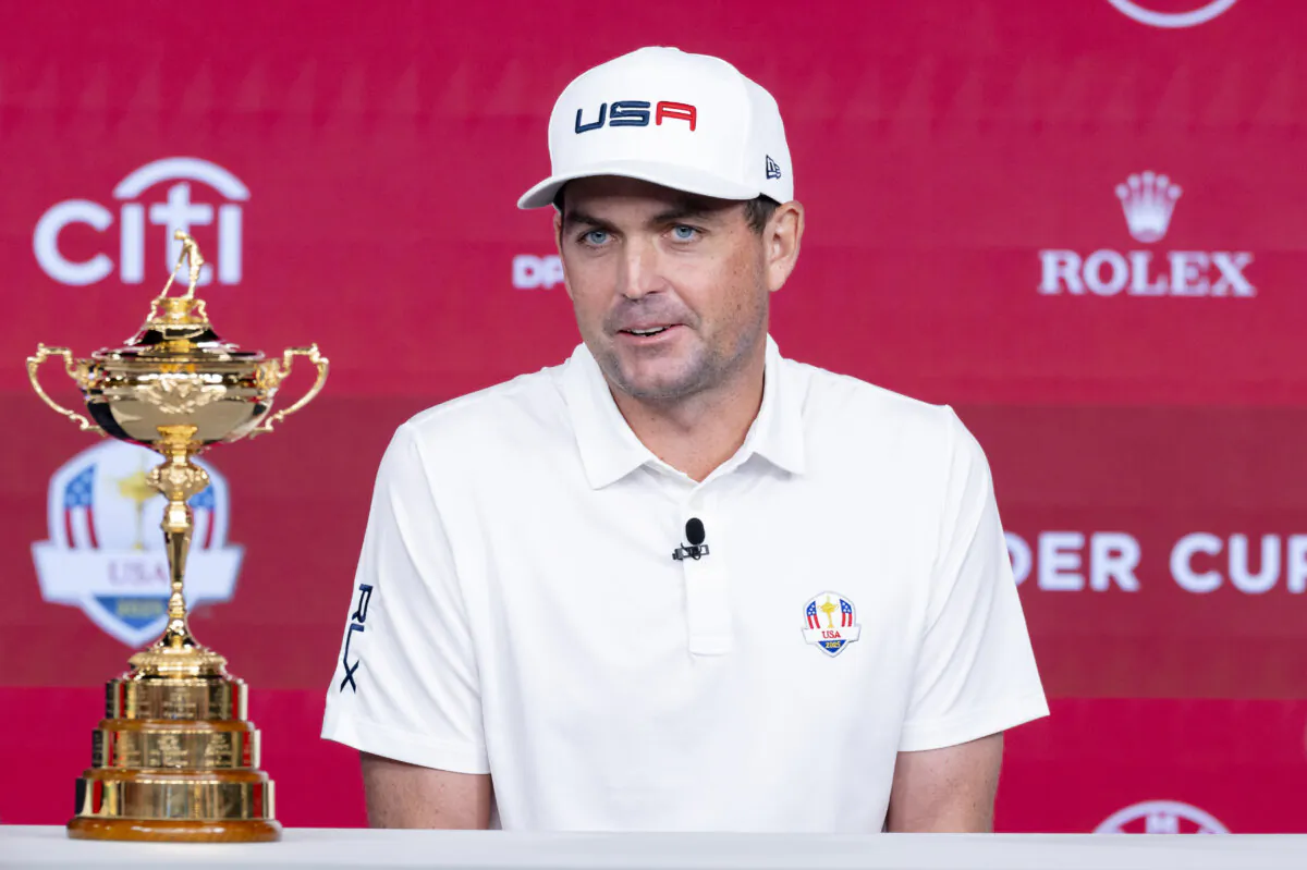 The 2025 Team USA Ryder Cup captain, Keegan Bradley during the 2025 Ryder Cup Captain’s Announcement in New York on July 9, 2024. (Jennifer Pottheiser/PGA of America)