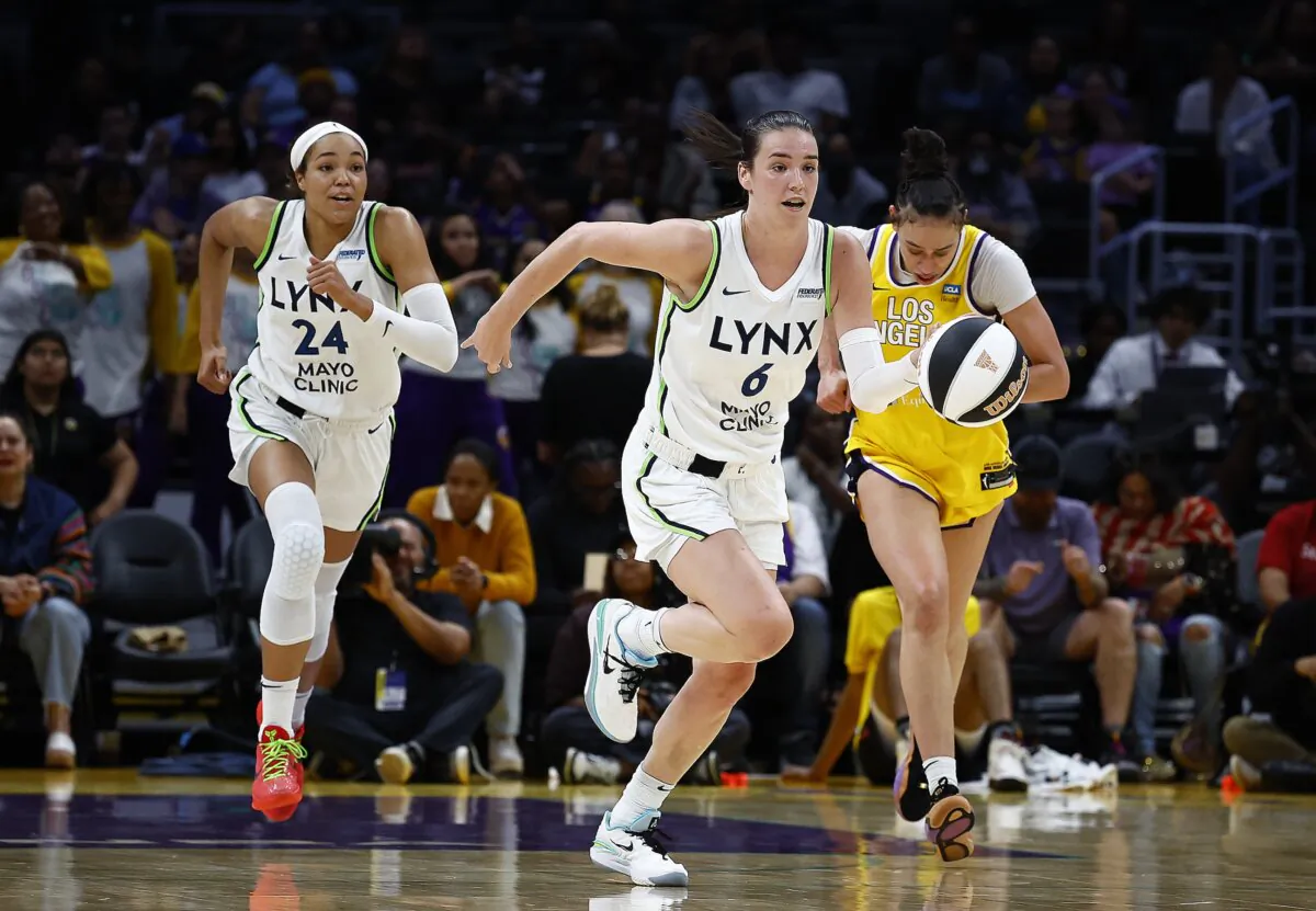 Bridget Carleton (6) of the Minnesota Lynx in the second half in Los Angeles on June 5, 2024. (Ronald Martinez/Getty Images)