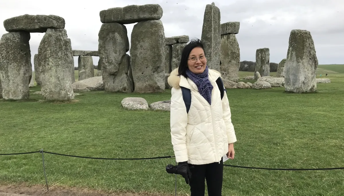 Alice Lee at Stonehenge in the UK. (Courtesy of Alice Lee) 