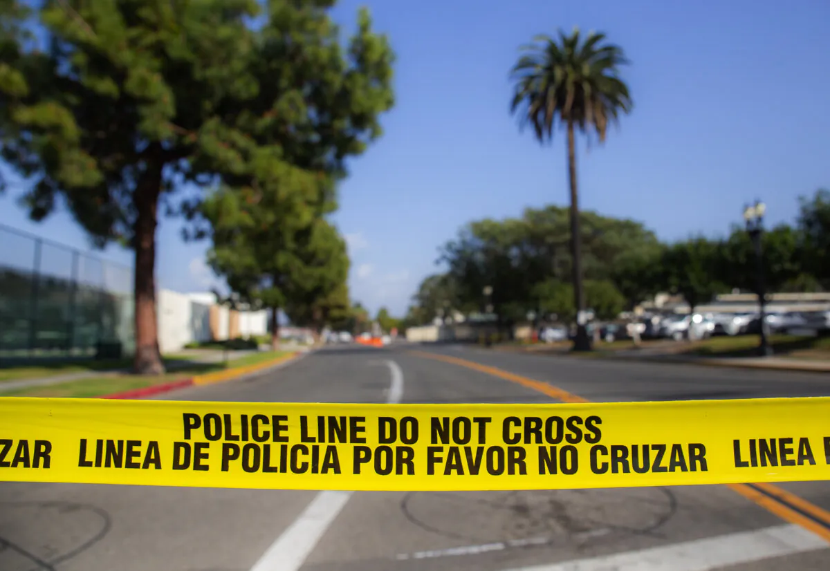 A crime scene in Santa Ana, Calif., on March 10, 2022. (John Fredricks/The Epoch Times, file photo)