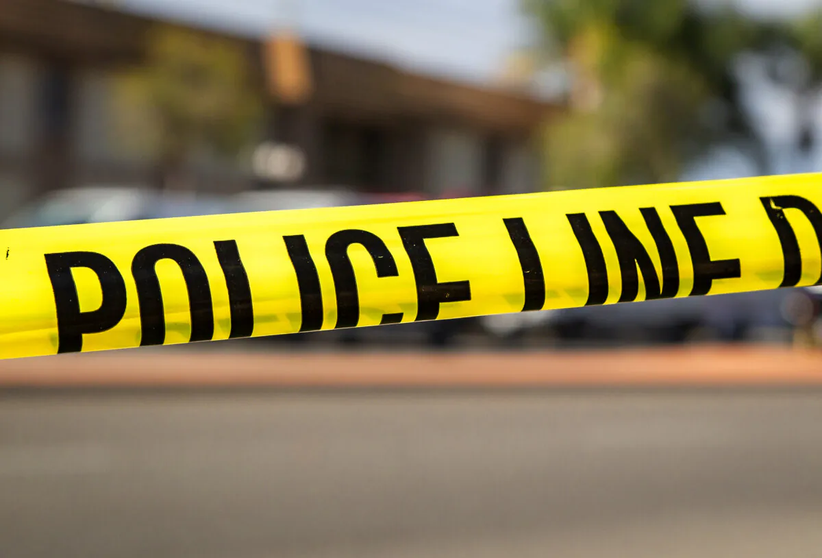 A crime scene in Orange, Calif., on April 2, 2021, in a file photo. (John Fredricks/The Epoch Times)