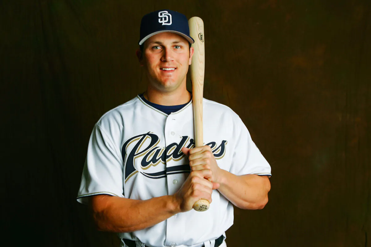 Sean Burroughs of the San Diego Padres poses for a portrait during the team's photo day in Peoria, Ariz., on Feb. 26, 2005. (Nick Laham/Getty Images)