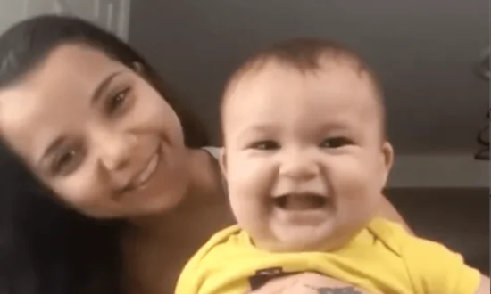 Baby Laughs Adorably When Mom Whispers In His Ears