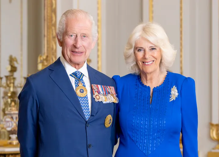 King Charles and Queen Camilla's official Australian portraits. (Millie Pilkington 2024)