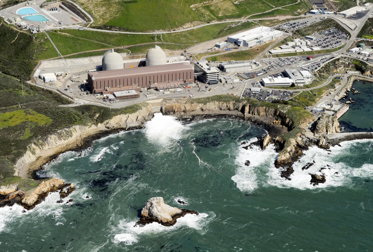 Aerial view of the Diablo Canyon Nuclear Power Plant which sits on the edge of the Pacific Ocean at Avila Beach in San Luis Obispo County, California on March 17, 2011. (Mark Ralston/AFP via Getty Images)