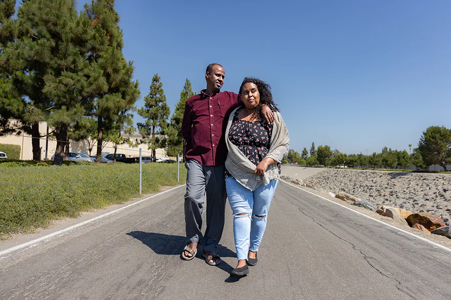Somali Americans Joseph and Nasri Mohamad in Irvine, Calif., on July 8, 2024. (John Fredricks/The Epoch Times)