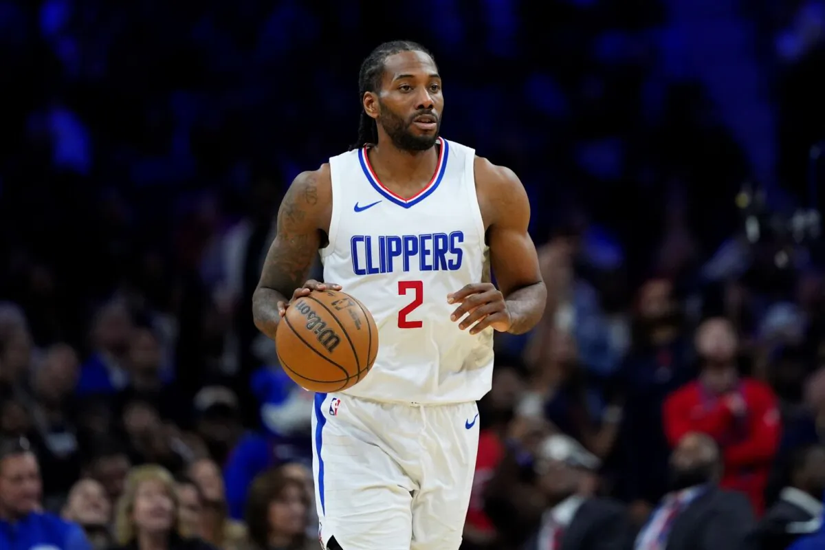 Kawhi Leonard of the Los Angeles Clippers in action against the Philadelphia 76ers in Philadelphia on March 27, 2024 (Matt Slocum/AP Photo)