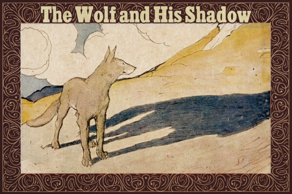 Wolf Swells With Pride Seeing His Big Shadow—Just Then a Massive Shadow Blocks Him Out