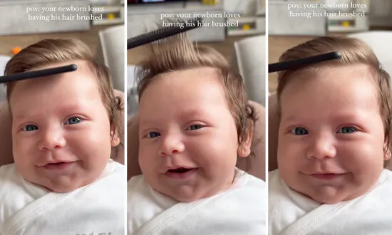 VIDEO: Baby Born With Full Head of Hair Loves Having His Hair Brushed—His Reaction Is Melting Hearts