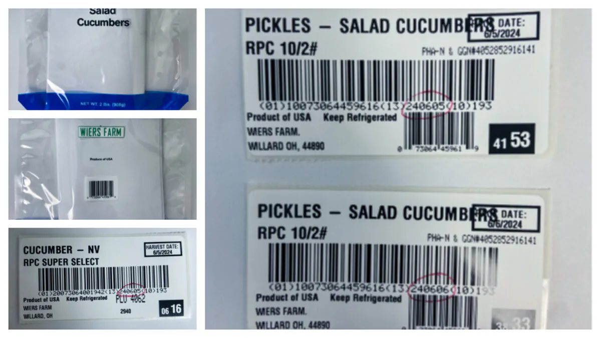 Cucumber products are being recalled due to possible contamination with Listeria. (Courtesy of Wiers Farm, Inc.)