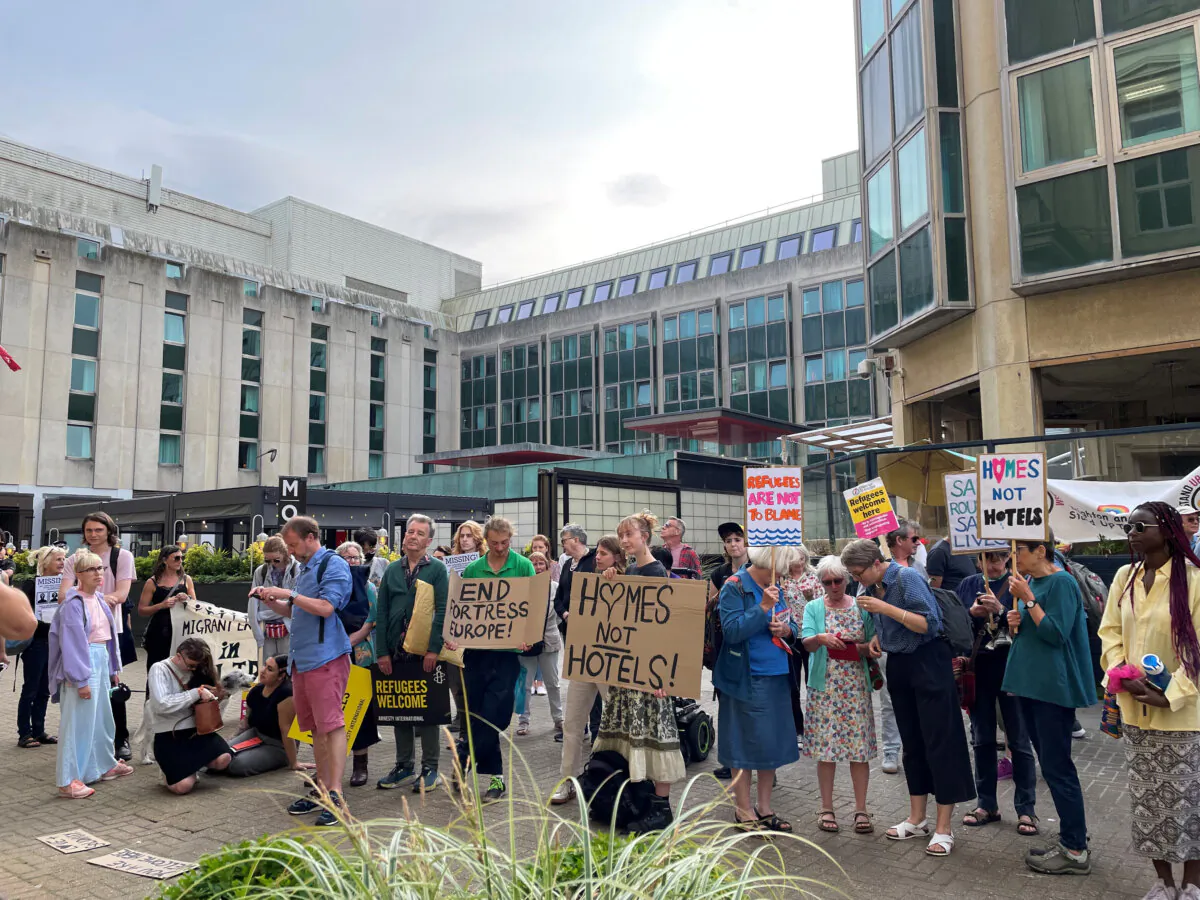 Protesters gather outside Brighton Town Hall  on June 27, 2023 (Anahita Hossein-Pour /PA Wire)