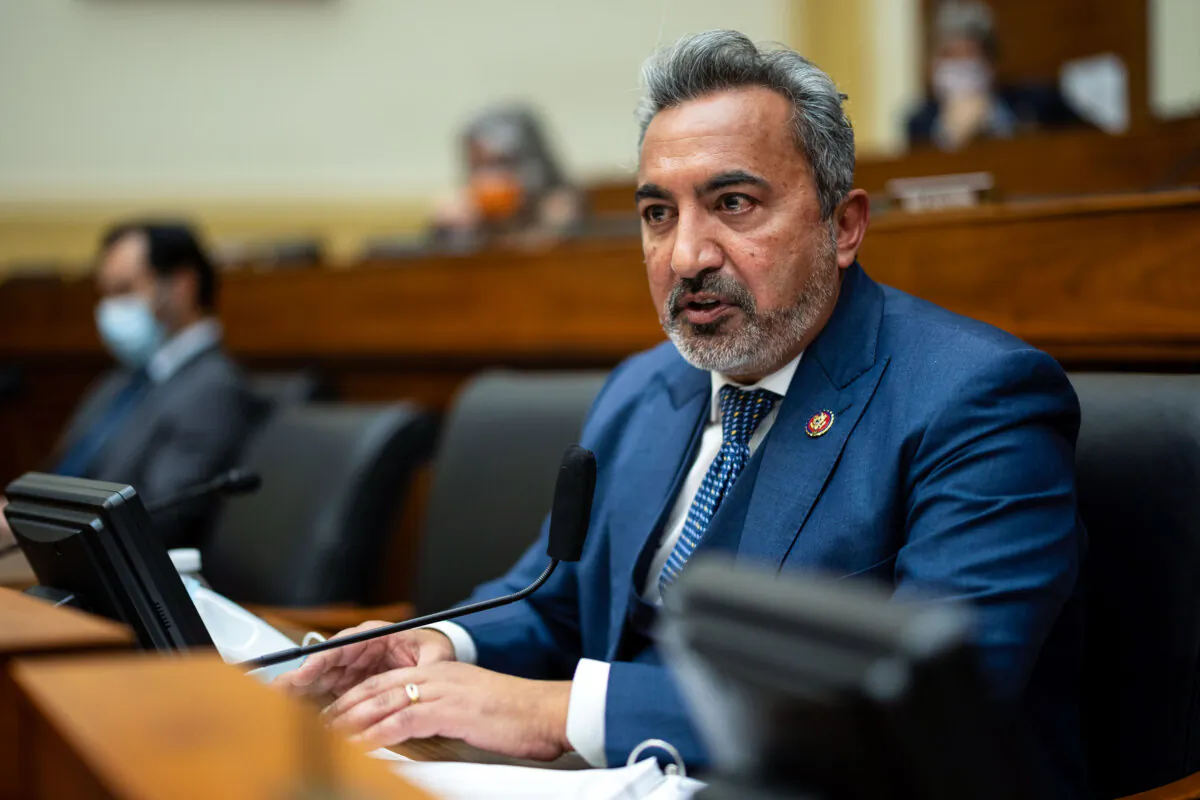 Rep. Ami Bera (D-Calif.) speaks as U.S. Secretary of State Antony Blinken testifies before the House Committee On Foreign Affairs on Capitol Hill in Washington on March 10, 2021. (Ting Shen-Pool/Getty Images)