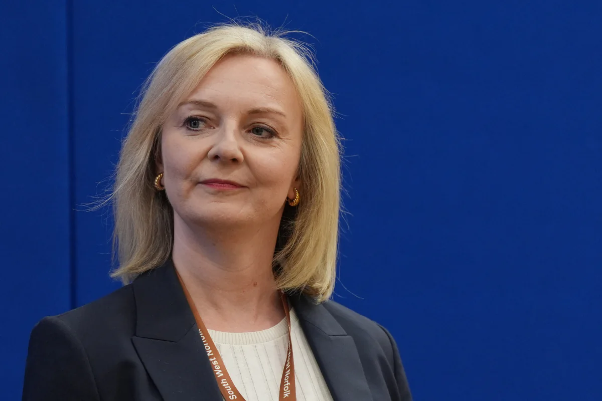 Former Prime Minister Liz Truss pictured during the count in the 2024 general election in King's Lynn, Norfolk, England, on July 5, 2024. (Jacob King/PA Wire)