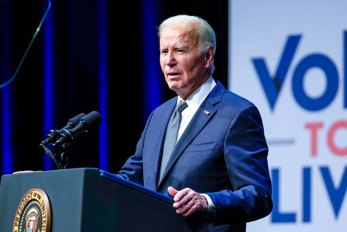 President Joe Biden speaks during an economic summit at the College of Southern Nevada in Las Vegas on July 16, 2024. (Kent Nishimura/AFP via Getty Images)