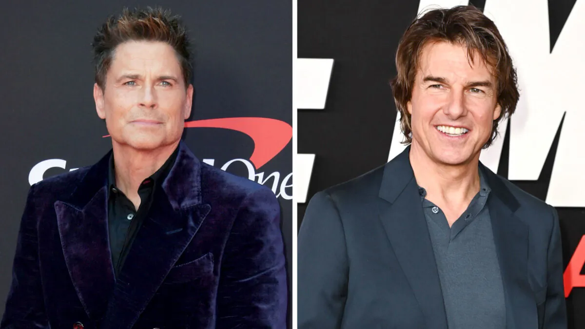 (Left) Rob Lowe arrives at the Dolby Theatre in Hollywood on July 11, 2024. (Right) Tom Cruise attends a premiere at Lincoln Center, New York City, on July 10, 2023. (Unique Nicole/AFP via Getty Images, Bryan Bedder/Getty Images for Paramount Pictures)