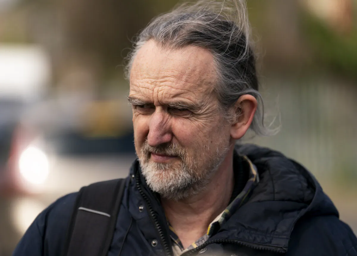 Extinction Rebellion and Just Stop Oil co-founder Roger Hallam at Isleworth Crown Court in London, dated April 5, 2024. (Jordan Pettitt/PA)