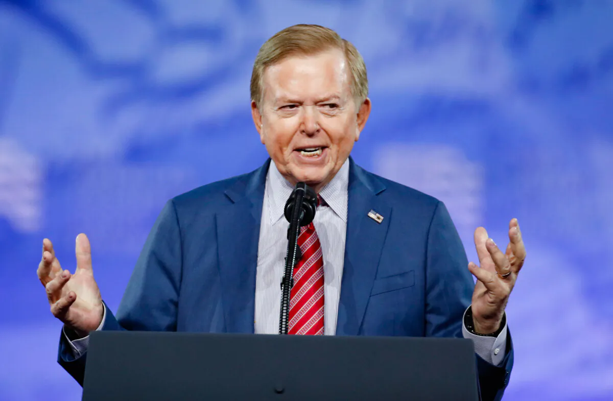 Lou Dobbs speaks at the Conservative Political Action Conference in Oxon Hill, Md., on Feb. 24, 2017. (Alex Brandon/AP Photo)