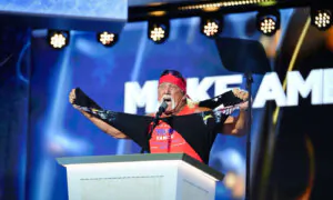 Hulk Hogan Rips Shirt to Reveal Trump–Vance Shirt