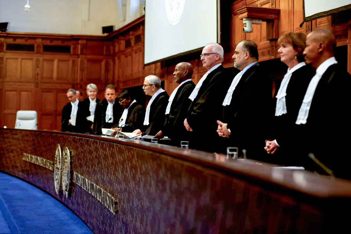 Judge Nawaf Salam, president of the International Court of Justice (ICJ) presides over the International Court of Justice in a file photo taken in 2024. (Johanna Geron/Reuters)
