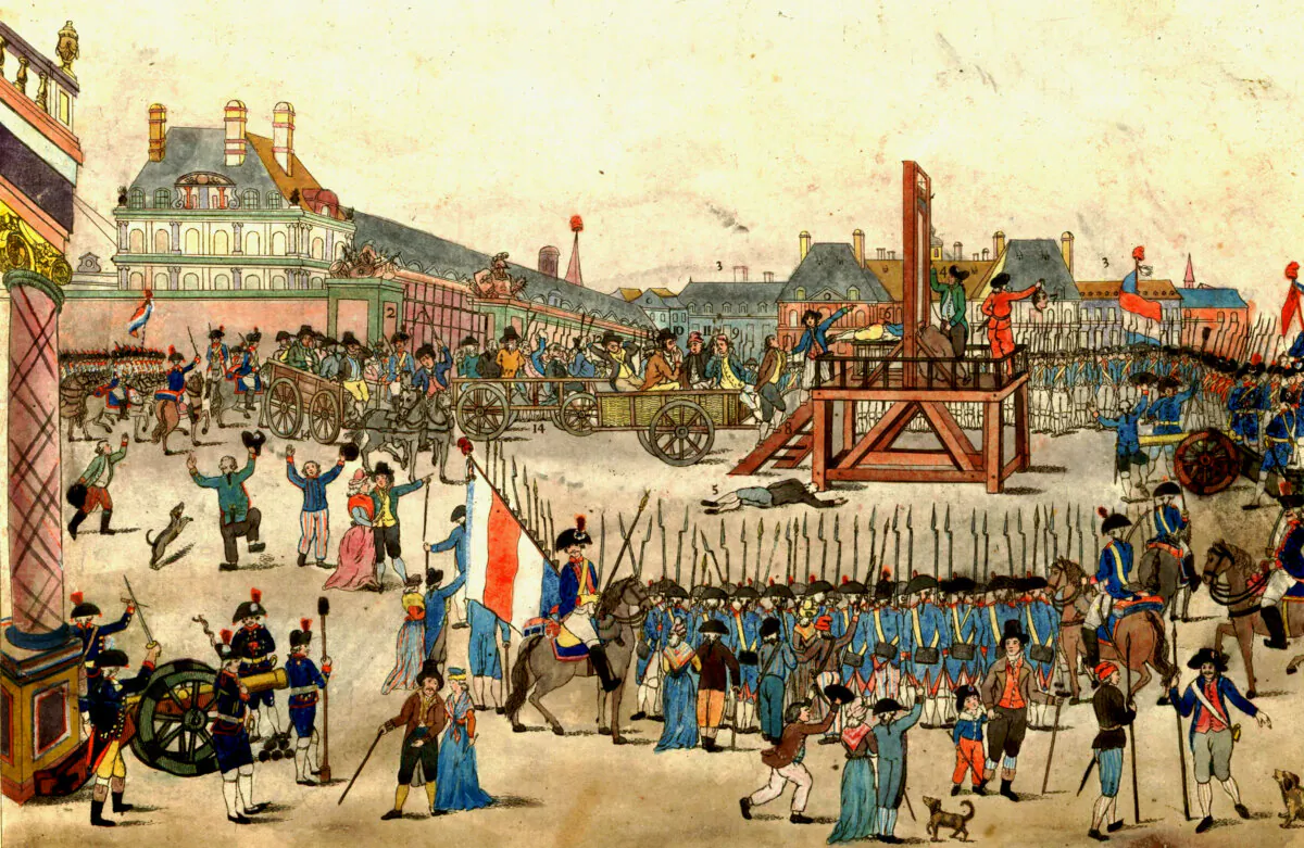 The execution of Louis-Antoine de Saint-Just, Maximilien Robespierre, and their supporters on July 28, 1794. (Public Domain)
