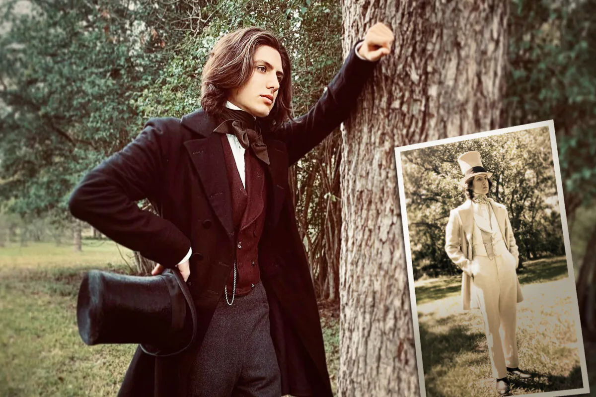 Xavier Layton in 1840s attire. (Illustration by The Epoch Times, Courtesy of Xavier Layton)