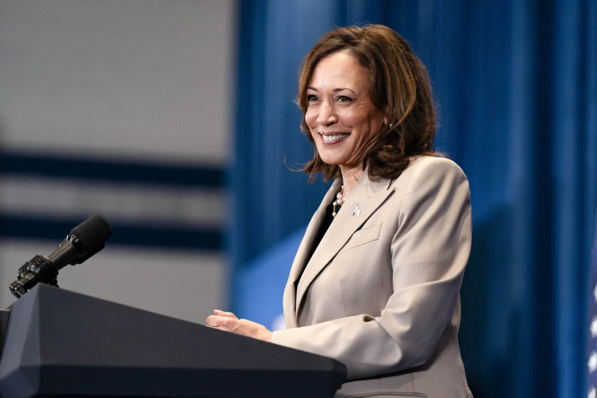 Vice President Kamala Harris speaks during a campaign event at Westover High School in Fayetteville, N.C., on July 18, 2024. (Allison Joyce / AFP via Getty Images)