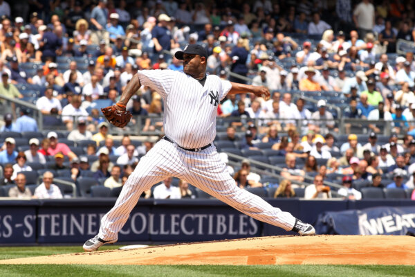 CC Sabathia pitches