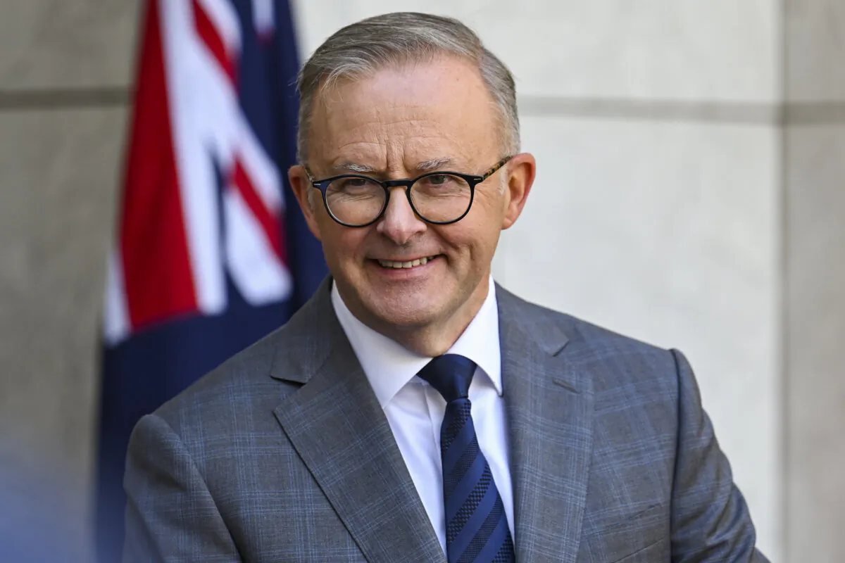 Australian Prime Minister Anthony Albanese at Parliament House in Canberra, Australia, on Feb. 7, 2023. (Martin Ollman/Getty Images)