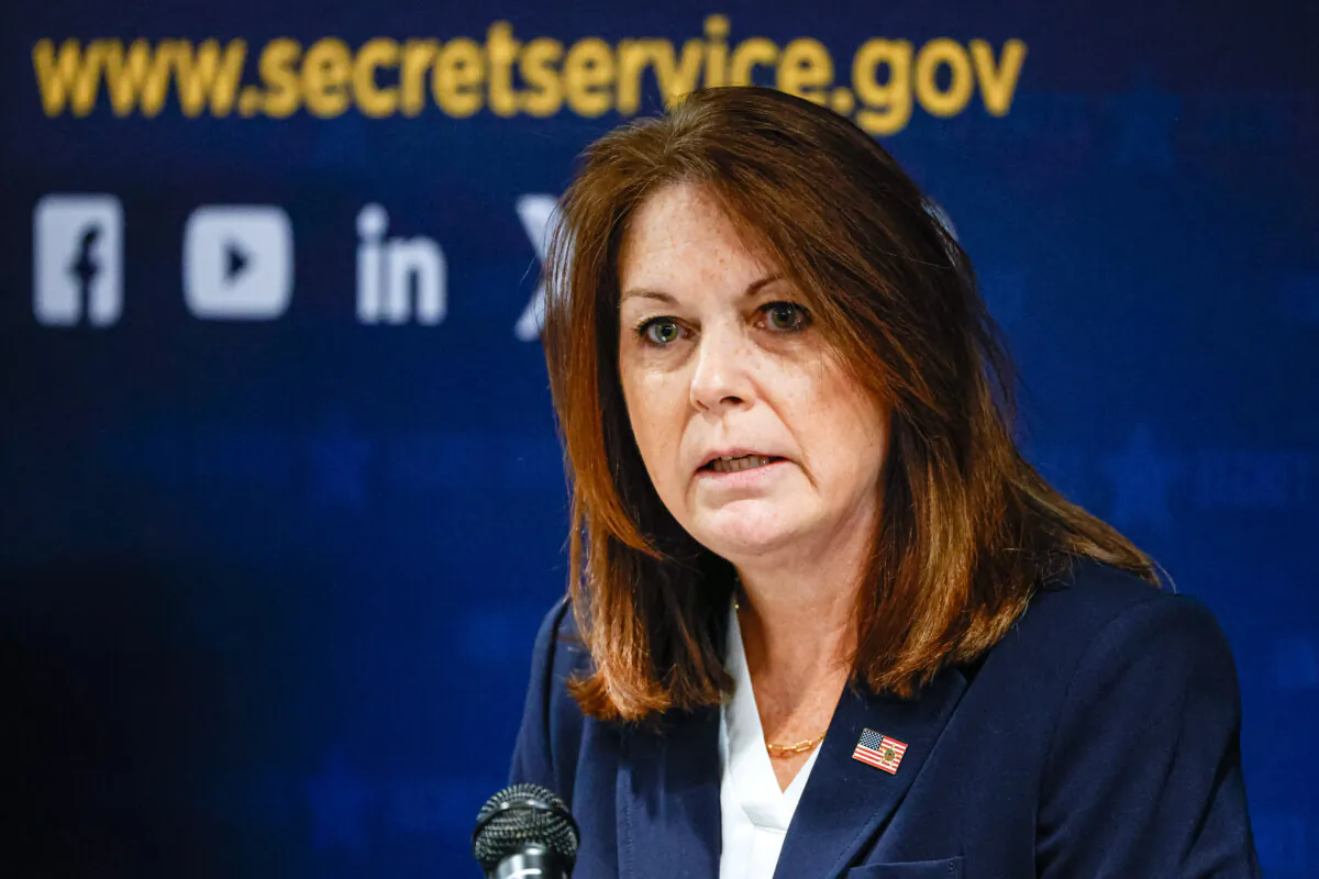 U.S. Secret Service Director Kimberly Cheatle speaks during a press conference at the Secret Service's Chicago Field Office in Chicago, on June 4 2024. (Kamil Krzaczynski/AFP via Getty Images)