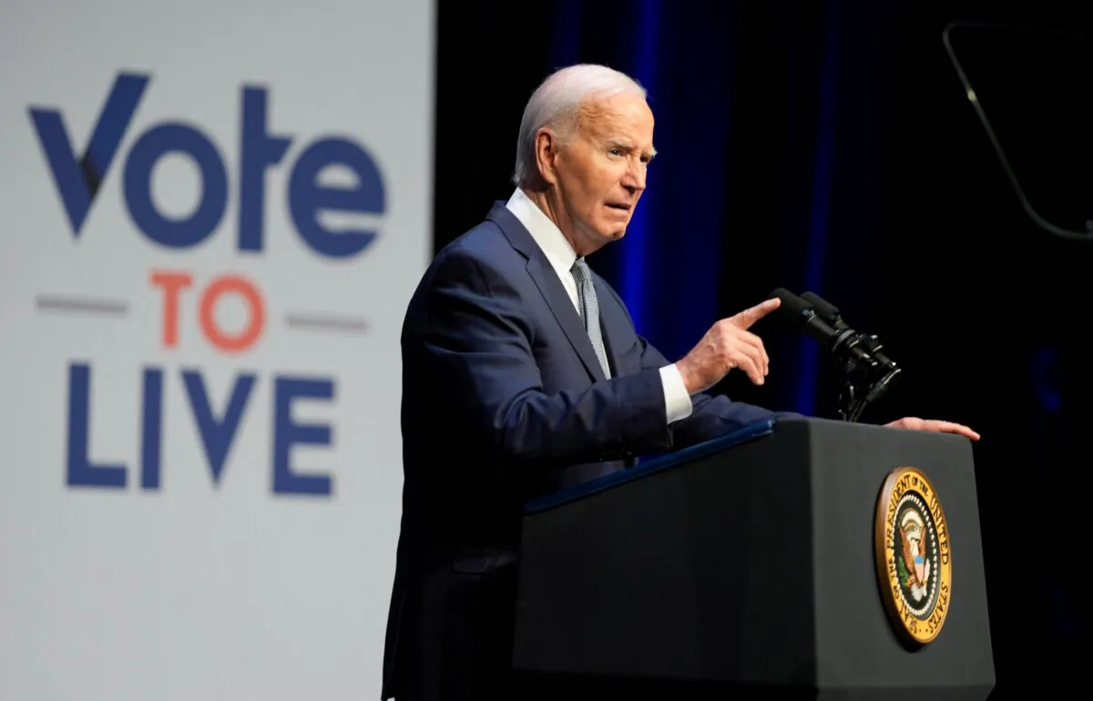 President Joe Biden speaks during an economic summit at the College of Southern Nevada in Las Vegas on July 16, 2024. (Kent Nishimura/AFP via Getty Images)