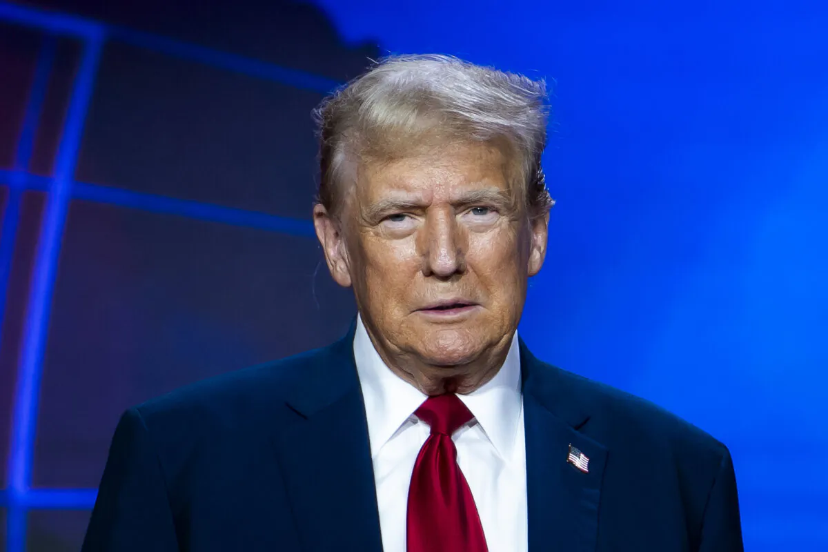 Former President Donald Trump arrives at the 2024 Road to Majority Conference in Washington on June 22, 2024. (Madalina Vasiliu/The Epoch Times)